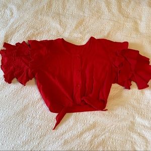 VINTAGE ruffle sleeve top
